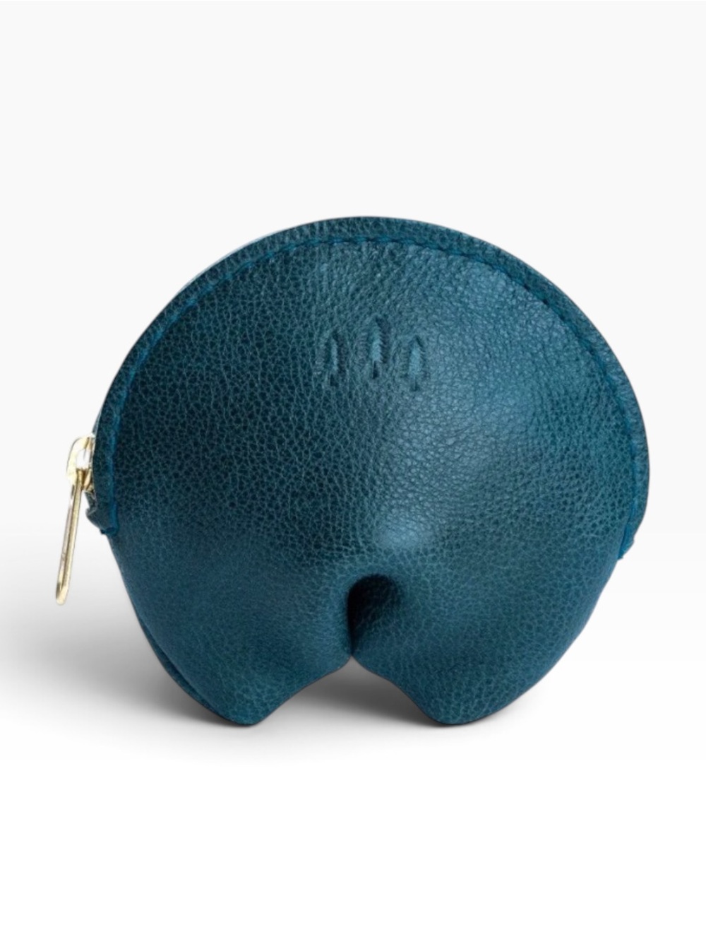Portland Leather Goods Fortune Cookie Pouch Teal Leather Coin Purse
